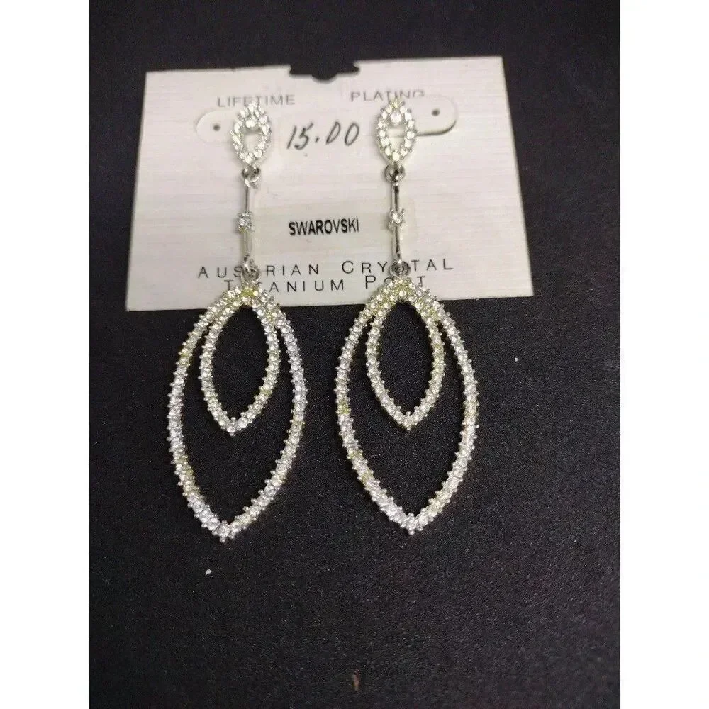Swarovski Crystal Chandelier Earrings with Titanium Post